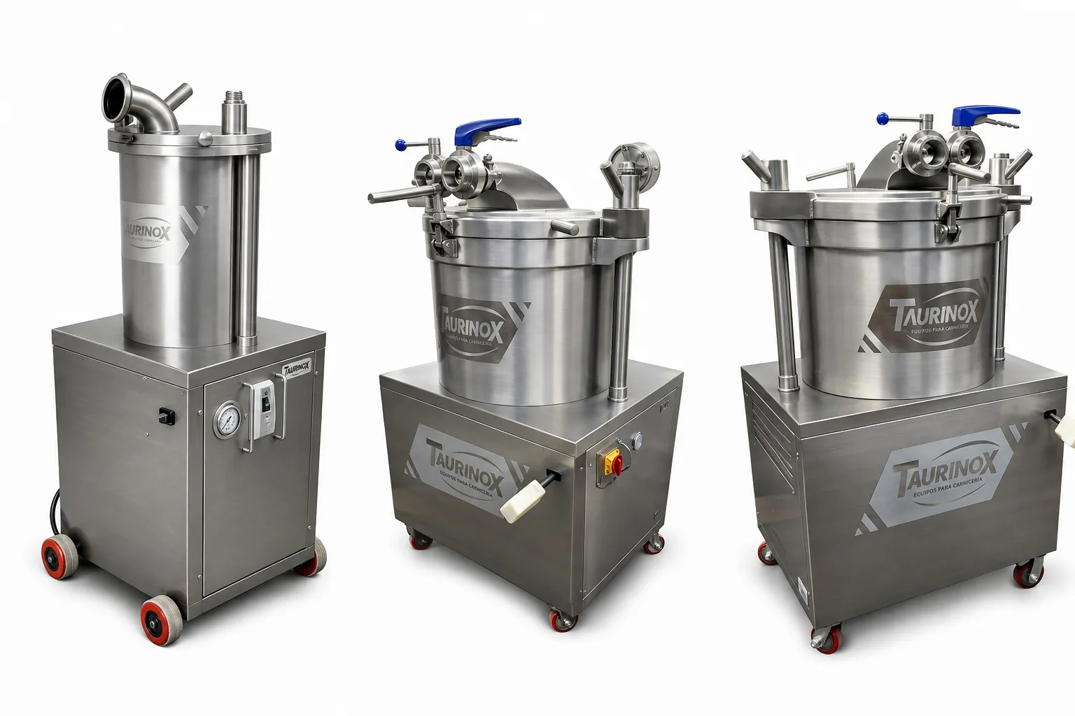 Embutidoras hidráulicas TAURINOX para carnicería, tres capacidades